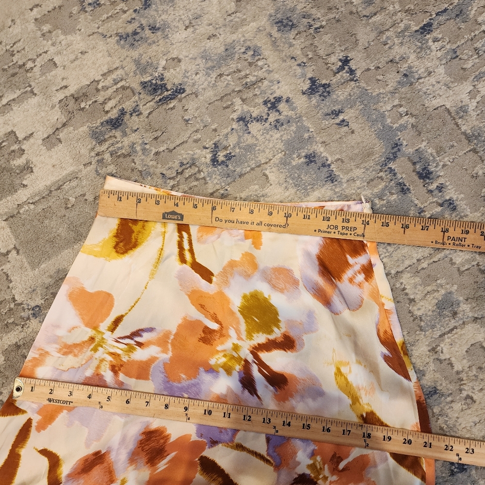 Joie 100% Silk Floral Midi Skirt Size 4 - Picture 5 of 12